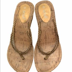 ECSA faux cork sandal wedge